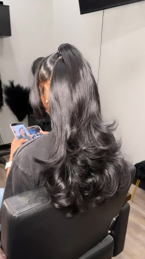 16 Inch Half Up Half Down, Prom Hairstyle Half Up Half Down, High Half Up Half Down Quick Weave, Half Up Half Down Wolf Cut, Half Up Half Down Layered Hair, Wavy Half Up Half Down Black Women, Half Down Half Up Hairstyles Black Women, Half Up Half Down With Extensions, Black Hair Half Up Half Down