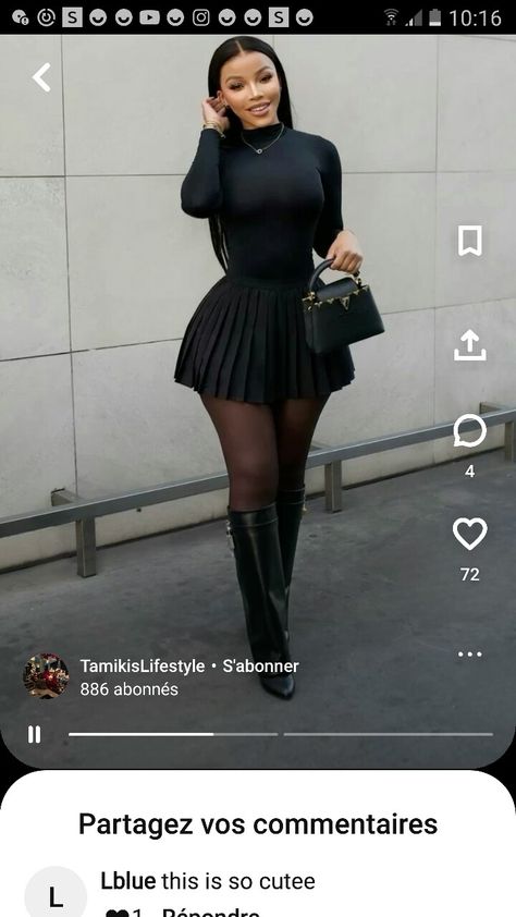 Winter Outfits Thigh High Boots, Black Women Thigh High Boots Outfit, Mini Skirt Outfit Boots, Fold Down Boots Outfit, Fold Over Wedge Boots Outfit, Gray Skater Skirt Outfit, Leather Over The Knee Boots Outfit, Fold Boots Outfit, Folded Over Boots Outfit