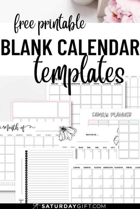 Free Printable Blank Calendar, Mom Planner Printables Free, Family Planner Printables, Free Blank Calendar, Blank Monthly Calendar Template, Instagram Banners, Blank Calendar Pages, Free Printable Calendar Templates, Daily Planner Printables Free