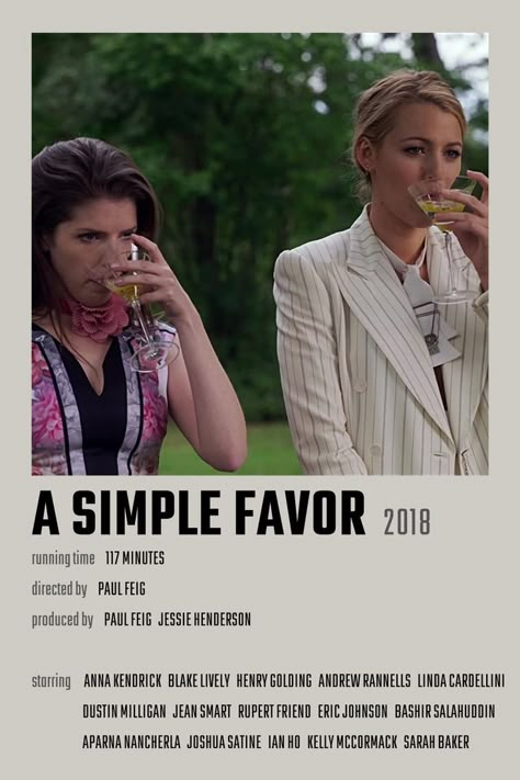 A Simple Favor Poster, A Simple Favor Aesthetic, A Simple Favor Movie, Simple Favor Movie, A Simple Favour, A Simple Favor, Simple Favor, Movie Recs, Movies To Watch Teenagers