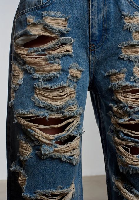 Ripped Cuffed Jeans, Ragged Clothes Aesthetic, Rags Clothing, Ragged Jeans, Theme Board, Ripped Jeans Style, Jean Fit, Clothing Wishlist, Torn Jeans