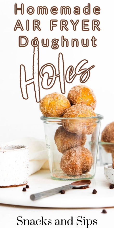 Cresent Roll Donut Recipe Air Fryer, Homemade Donuts Air Fryer, Donut Holes In Air Fryer, Air Fryer Cinnamon Donut Recipes, Donut In Air Fryer, Doughnut Recipe Airfryer, Air Fried Donut Holes, Air Fryer Donut Holes Biscuits, Air Fryer Donut Holes Recipes