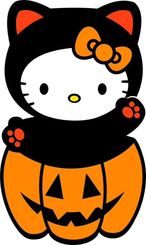 Hello Kitty Sitting, Hello Kitty Halloween Wallpaper, Happy Birthday Clipart, Flowers Happy Birthday, Aesthetic Clipart, Imprimibles Halloween, Black And White Clipart, Images Hello Kitty, Hello Kitty Printables