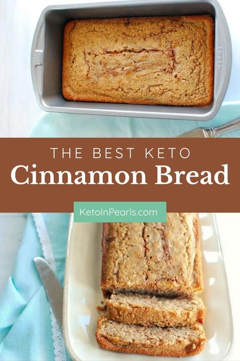 Craving a sweet treat while following a low carb diet? Look no further than this delicious Keto Cinnamon Bread also know as a keto cinnamon loaf! Keto Cinnamon Bread, Cinnamon Loaf, Cinnamon Bread Recipe, Keto Cinnamon, Low Carb Low Fat Recipes, Postre Keto, Low Carb Low Sugar, Best Low Carb Recipes, Diet Breakfast Recipes