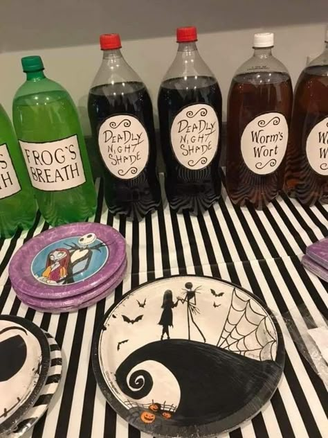 Nightmare Before Christmas Party Food Jack And Sally, Jack Themed Birthday Party, Halloween Party Nightmare Before Christmas, Nightmare Before Christmas Birthday Decorations Diy, First Birthday Nightmare Before Christmas, Jack Skellington Theme Party, Nightmare Before Christmas Second Birthday, Nightmare Before Christmas 30th Birthday, Nightmare Before Christmas Gender Reveal Party