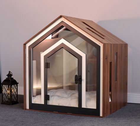 LotusDogHouse - Etsy Dog House Accessories, Dog Crate Christmas Decor, Luxury Dog House Indoor, Dog Bed Ideas For Living Room, Laundry Room Dog Space, Dog House Ideas Indoor, Diy Indoor Dog Kennel, Dog Crate In Bedroom, Aesthetic Dog Crate