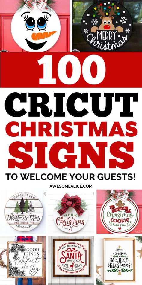 Discover endless creativity with 100 DIY Christmas Sign Ideas made easy with Cricut! Whether you're crafting personalized gifts or festive decor, these projects using Cricut Design Space and iron-on vinyl are perfect for adding a special touch to your holiday celebrations. Explore free SVG files and get inspired to create memorable homemade gifts and decor for the perfect Christmas ambiance! Diy Noel Sign, Cricut Ideas For Christmas, Xmas Cricut Ideas, Cricut Christmas Gifts Ideas, Cricut Christmas Crafts For Kids, Christmas Wall Signs Diy, Circuit Christmas Ideas, Christmas Gifts Using Cricut, Christmas Diy Cricut