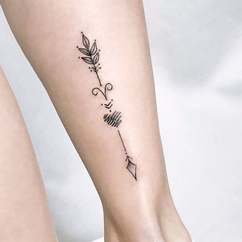 Aries Zodiac Tattoos, Lotusblume Tattoo, Sagittarius Tattoo Designs, Tattoos With Deep Meaning, Ram Tattoo, Tattoos Nature, Unique Tattoos For Women, Sagittarius Tattoo, Tattoos Cool