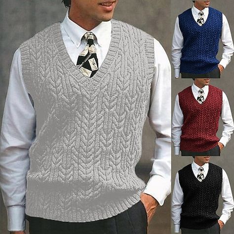 Male Fashion Styles, Sleeveless Sweater Cardigan, Ferris Bueller's Day Off, Sleeveless Sweaters, Mens Vest Fashion, Sweater Vest Outfit, Sweater Vest Mens, Pullover Mode, Sleeveless Sweater Vest