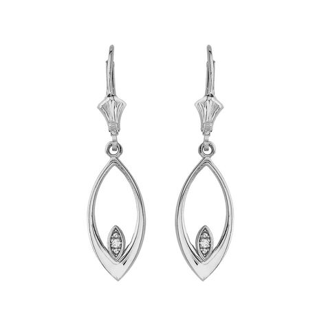 Filigree Two-Tone Diamond Teardrop Leverback Earrings in 14K White Gold Jewelry Artwork, Platinum Bracelet, Earrings Teardrop, Earring Silver, Filigree Earrings, Diamond Earring, Leverback Earrings, White Gold Earrings, Cz Earrings