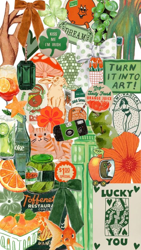 #green #orange #wallpaper #collage #greenandorange Cute Orange Wallpaper Iphone, Collage Wallpapers Iphone, Nail Collage Wallpaper, Inspirational Collage Wallpaper, August Aesthetic Collage, Green Lemon Aesthetic, Green Picture Collage, Aesthetic Wallpaper Iphone Green, Orange Collage Wallpaper