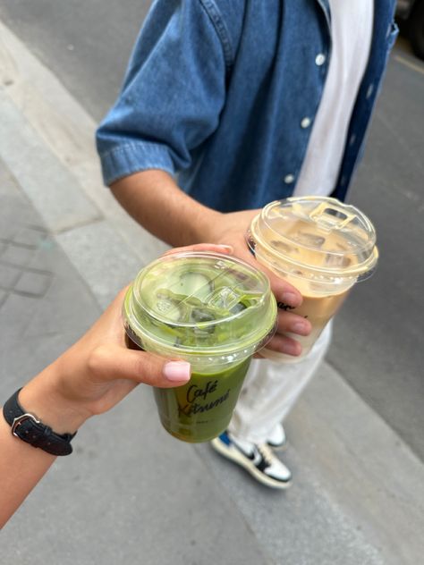 Coffee Takeaway Aesthetic, Takeaway Coffee Aesthetic, Takeaway Aesthetic, Matcha Coffee Aesthetic, Coffee Matcha Aesthetic, Iced Matcha Latte Aesthetic, Matcha Lifestyle, App Campaign, Smoothie Aesthetic