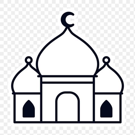 Mosque Drawing Easy, Mosque Printable, Mosque Outline, Drawing Mosque, Photo Islam, Small Easy Drawings, Mosque Drawing, Mosque Png, Eid Moubarak