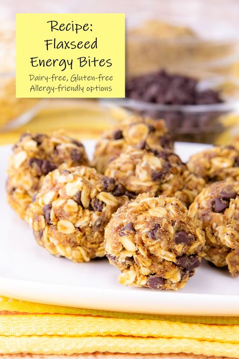 Dairy-Free Flaxseed Energy Bites Recipe How To Use Flaxseed Meal, Milled Flaxseed Recipes, Energy Bites With Flax Seed, Flax Seed Snacks, Flaxseed Energy Balls, Flax Seed Energy Balls, Energy Balls Flax Seed, Recipes Using Flax Seed, Ground Flaxseed Recipes