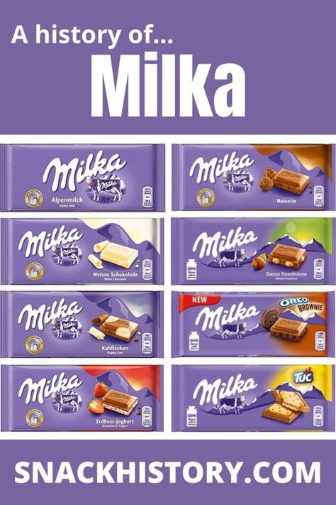 Milka Chocolates Brand, German Snacks, Chocolate Bar Brands, Chocolate Names, Marketing Pictures, Cow Names, Milka Chocolate, Chocolate Candy Bars, Great Snacks