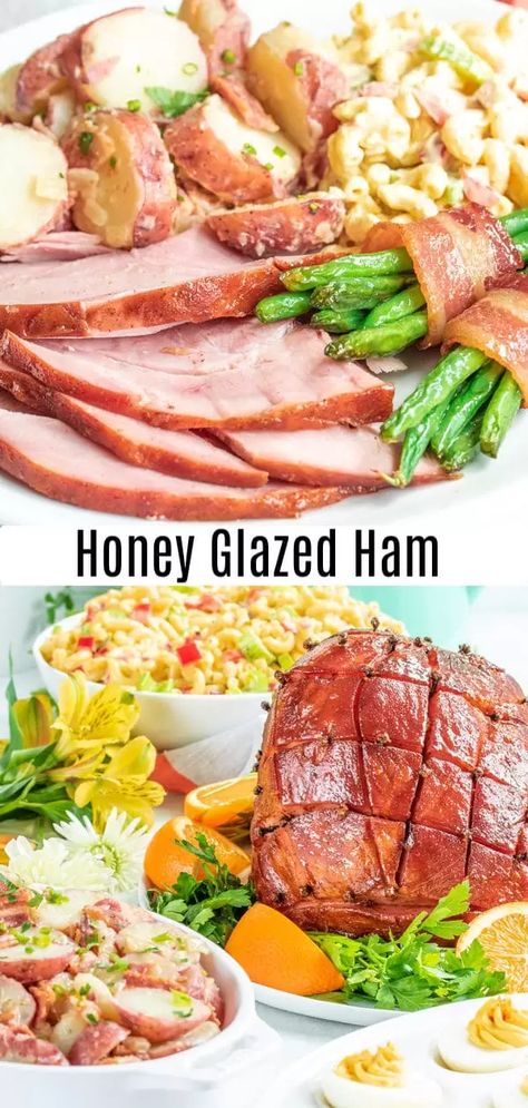 Honey Ham Recipe, Easy Ham Recipes, Honey Ham Glaze Recipe, Ham Recipes Baked, Holiday Dinner Recipes, Easter Dinner Ideas, Honey Glazed Ham, Ham Glaze Recipe, Honey Ham