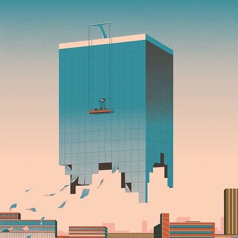 Sébastien Plassard on Instagram: “#papers #building #illustration #designfeed #sebastienplassard” Building Illustration, Conceptual Illustration, City Illustration, Landscape Illustration, Editorial Illustration, City Art, Illustration Inspiration, Motion Design, Graphic Design Inspiration