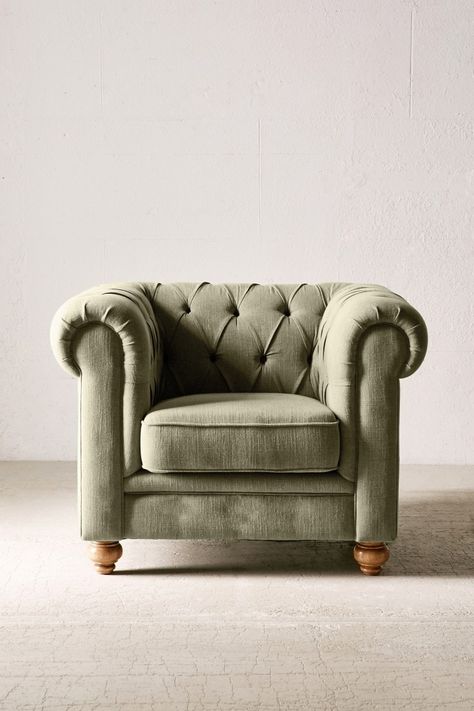 Urban Outfitters Chair, Chesterfield Furniture, Sofa Pictures, Sitting Chair, Tufted Chair, Grey Furniture, Reading Chair, Furniture Chairs, Chesterfield Chair