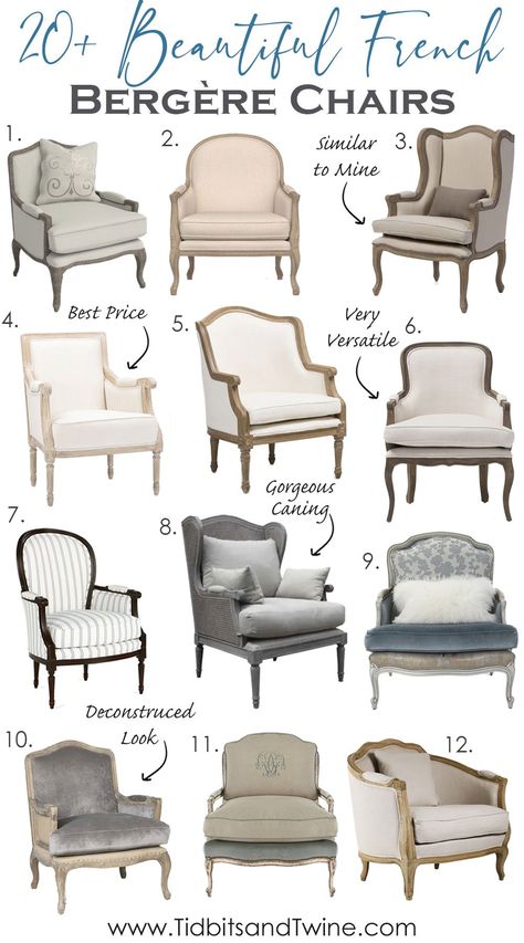 Living Room Chair Decor, French Style Sofa, Sofas Ideas Living Room, Bergere Chairs, Sofa Design Ideas, French Style Interior, Bergere Chair, Interior Vintage, French Chairs