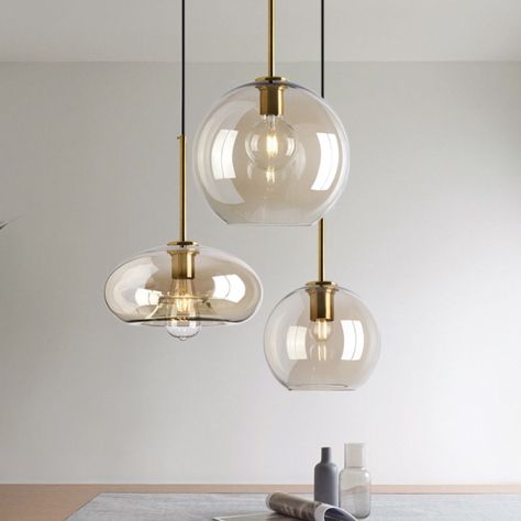 HUF 8,388.92 36％ Off | Modern hanging loft Glass lustre Pendant Light Nordic industrial Decor Lights Fixtures E27/E26 for Kitchen Restaurant Lamp Modern Industrial Decor, Stone Lighting, Loft Stil, Esstisch Modern, Hanging Chandelier, Pendant Lights & Chandeliers, Industrial Pendant Lights, Led Pendant Lights, Chandelier Ceiling Lights