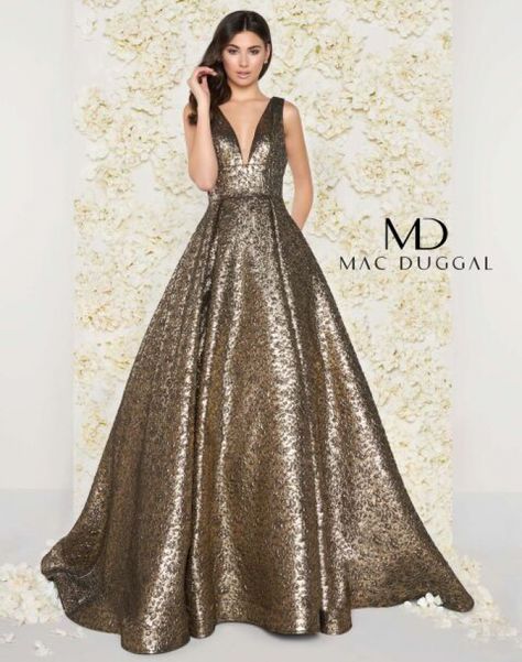 Neckline: V-Neck  Waist Style: Natural  Dress Length: Long Pleated Ball Gown, Golden Wedding Dress, Black Tie Dresses, Tie Dresses, Gown Silhouette, Nature Dress, Black Tie Dress, Pageant Gowns, Golden Wedding