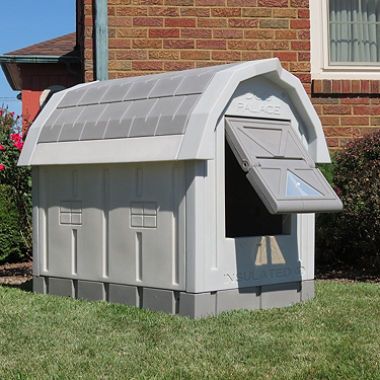 ASL Solutions Deluxe Insulated Dog Palace with Floor Heater, Grey (38.5 Heated Dog House, Dog House Heater, Floor Heater, Plastic Dog House, Insulated Dog House, Build A Dog House, Dog House Bed, Dog House Plans, Large Dog House