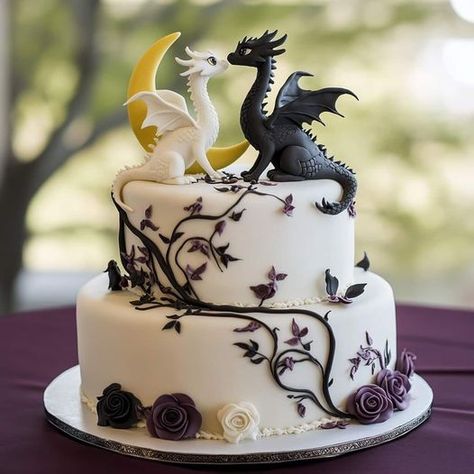 Fantasy Wedding Cake, Dragon Wedding Cake, Dinosaur Wedding Cake, Dinosaur Wedding, Dragon Wedding, Dragon Born, Dragon Cake, Dragon Statue, Cake Wedding