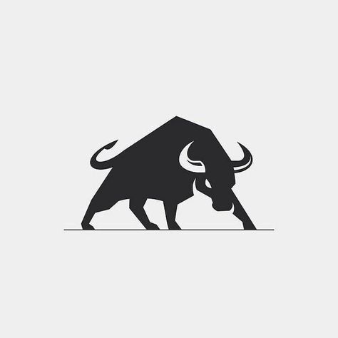 Bull logo design - black and white ☆☆☆ Need a unique & creative logo? Contact 💌👇 Creativelogodesigns01@gmail.com A Bull, Logo Black And White, Bull Design, Bulls Logo, Bull Outline, Bull Drawing, Bull Illustration, Trading Bull, Bull Tattoo