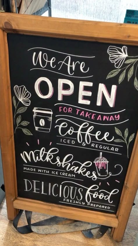 Cafe Blackboard Design, Cafe Board Ideas Chalkboard Walls, Fonts For Chalkboard Signs, Coffee Shop Menu Chalkboard, Lunch Chalkboard Art, Coffee Shop Sandwich Board, Coffee Shop Board Ideas, Blackboard Restaurant Ideas, Bistro Chalkboard Ideas