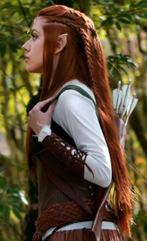 f Half Elf Ranger Longbow forest hills Lotr Elf, Elf Hairstyles, Vikings Hair, Elven Archer, Cosplay Elf, Elven Hairstyles, Braids Plaits, Faerie Realm, Elf Hair