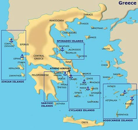 greek island cluster sections map Greek Islands Map, Greek Islands Vacation, Greek Islands To Visit, Greek Island Hopping, Best Greek Islands, Thasos, Greek Vacation, Greek Travel, Greece Summer