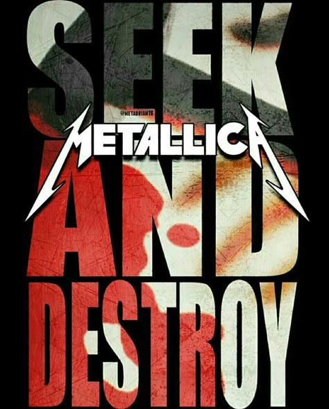 Metallica Seek And Destroy, Future Wall, Metallica Logo, Metallica Art, Seek And Destroy, Punk Diy, Robert Trujillo, Kirk Hammett, Band Concert