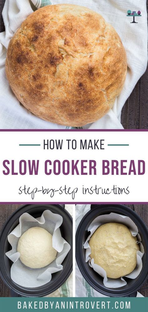 Crockpot Bread, Pot Bread, Crock Pot Bread, Slow Cooker Baking, Slow Cooker Bread, Homemade Bread Recipes Easy, Slow Cooker Dinner, Crockpot Slow Cooker, Slow Cook