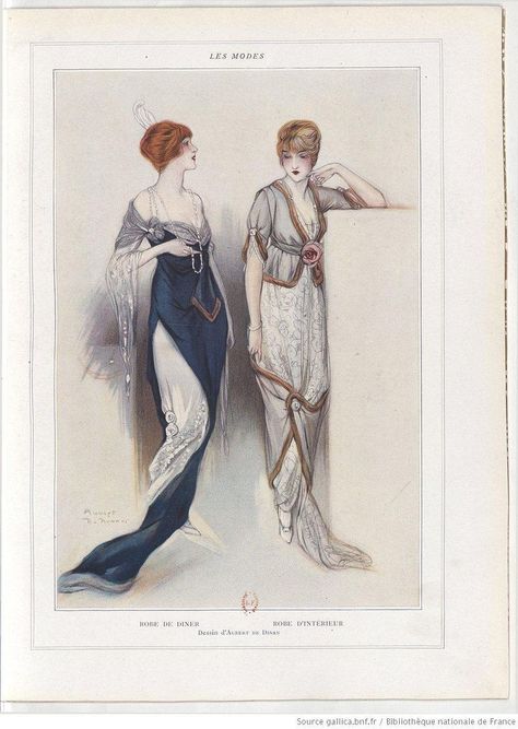 1912 Dress, 1913 Fashion, 1914 Fashion, Edwardian Fashion Plates, Victorian Cards, Art Nouveau Fashion, Fashion 1910, Paul Poiret, Bijoux Art Nouveau