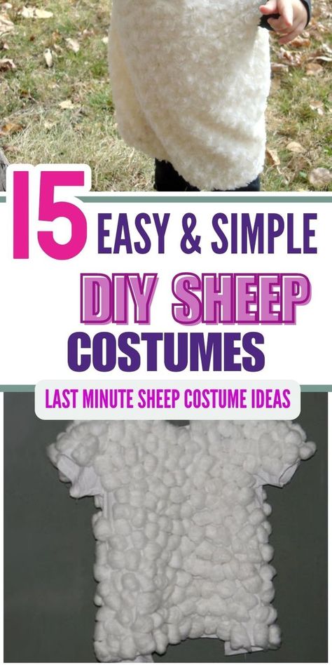 Having a farm costume day at your kids school? Kids love sheep and will like the idea of a homemade sheep costume. Check these ideas out!Halloween Sheep Costume|Sheep Costumes|Farm Costumes |Nativity Costumes|Animal Costumes|Lamb Costume Diy Sheep Costume Kids, Nativity Sheep Costume, Farm Animals Halloween Costumes, Diy Sheep Costume, Animal Costumes Diy, Farm Costumes, Farm Animal Costumes, Diy Sheep, Donkey Costume