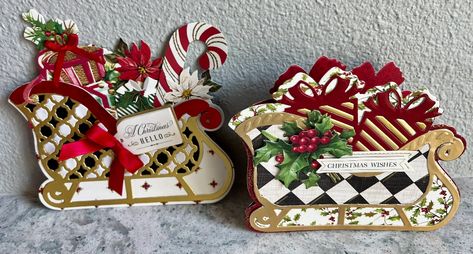 Anna Griffin Gift Card Holders, Reindeer Cards, Holiday Gift Card Holders, Sleigh And Reindeer, Anna Griffin Christmas Cards, Anna Griffin Inc, Anna Griffin Christmas, Card Dies, Reindeer Card