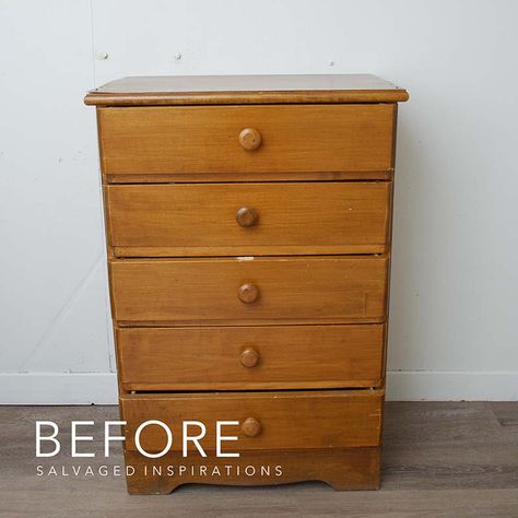 Painted And Stained Dresser - Salvaged Inspirations Unfinished Wood Dresser, Unfinished Dresser, Wood Dressers Makeover, Furniture Stain, Restored Dresser, Furniture Flipping Ideas, Stained Dresser, Update Furniture, Stained Furniture