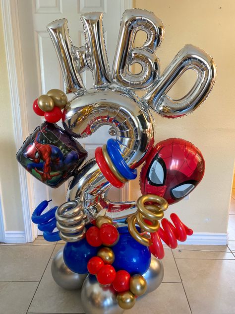 Superhero Birthday Party Decorations, Spiderman Balloon, Batman Themed Birthday Party, Spiderman Christmas, Spiderman Birthday Party Decorations, Spiderman Decorations, Spiderman Spiderman, Spiderman Theme, Spiderman Birthday Party