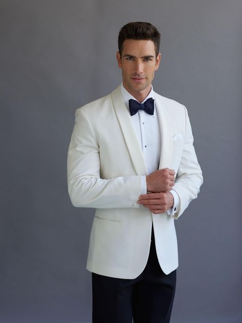 Ivory Dinner Jacket - weddings & formal occasions Dinner Jacket Wedding, Suit For Men Wedding, White Wedding Suit, Wedding Coat, Dinner Suit, Festive Wedding, Wedding Suits Groom, White Tuxedo, Wedding Jacket