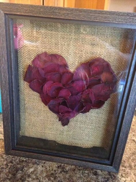 DIY Ideas With Rose Petals - Rose Petal Shadow Box - Crafts and DIY Projects, Recipes You Can Make With Rose Petals - Creative Home Decor and Gift Ideas Make Awesome Mothers Day and Christmas Gifts - Crafts and Do It Yourself by DIY JOY http://diyjoy.com/diy-ideas-rose-petals Rose Petals Craft, Dried Flower Petals, Dried Flowers Diy, Drying Roses, Rose Crafts, Memorial Flowers, Diy Event, Dried Rose Petals, How To Preserve Flowers