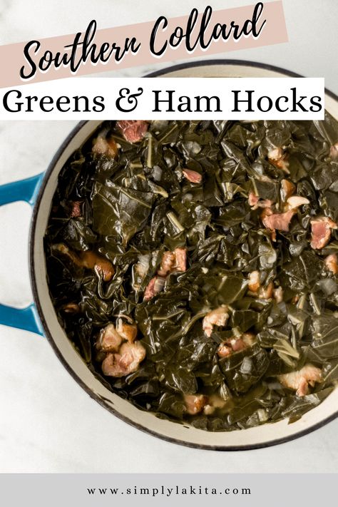 Collard Greens With Ham, Collard Greens Recipe Soul Food, Southern Collard Greens Recipe, Smoked Ham Hocks, Greens Recipe Soul Food, Recipe With Ham, Ham Hock Recipes, Southern Collard Greens, Ham Hocks