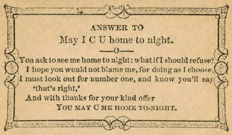 Answer to May I C U Home Tonight | An acquaintance card evid… | Flickr Vintage Text, The Victorian Era, Beach Wedding Favors, Design Seeds, Calling Cards, May I, Vintage Labels, Vintage Printables, Victorian Era