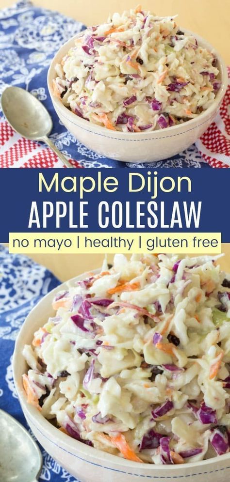 Healthy Coleslaw Recipe, Cold Slaw, Healthy Coleslaw Recipes, Apple Coleslaw, Picnic Side Dishes, Healthy Coleslaw, Coleslaw Salad, Apple Slaw, Classic Salad