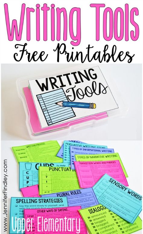 Writing Tools For Students, The Writing Process Free Printable, Writing Binder Organization, 6th Grade Writing Activities, 4th Grade Writing Activities, Teaching Writing Elementary, Writing Toolkit, Interactive Writing Notebook, Jennifer Findley