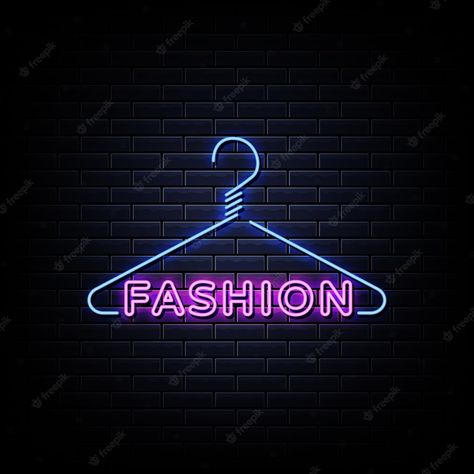 Neon Logo, Logo Design Ideas, Neon Sign, Premium Vector, Design Ideas, Logo Design, Neon, Clothes, Design