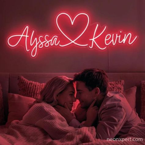 Personalized Couple Name Neon Sign #PersonalizedNeonSign #CustomNeon #giftforgirlfriend #NeonNameSign #RomanticDecor #CoupleSign #NeonLove #CustomCoupleSign #WeddingDecor #AnniversaryGift #NEONXPERT Neon Name Lights, Neon Lights Bedroom, Catchy Names, Couple Name, Neon Sign Shop, Lights Bedroom, Restaurant Signs, Open Signs, Pet Signs