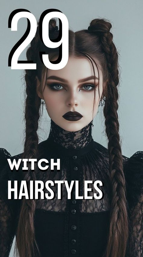 Get spellbindingly chic with these 29 witch-inspired hairstyles! From messy, magical updos to long, sleek locks with a mystical edge, these hairstyles will have you looking enchantingly fierce for any occasion. Witch Hairstyles, Witchy Hair, Black Hair Salons, Witch Hair, Diy Hair Masks, Goth Hair, Hair Mistakes, Quinceanera Hairstyles, Long Hair Updo