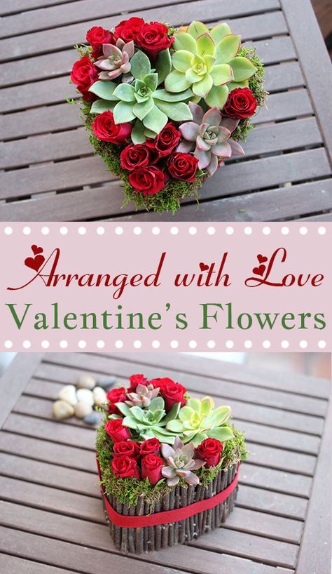 Valentine's Flowers, Valentine Flower Arrangements, Dekoratívne Vence, Valentines Flowers, Deco Floral, Personalized Valentines, Valentine Day Crafts, Valentines Day Decorations, Valentine Day Love