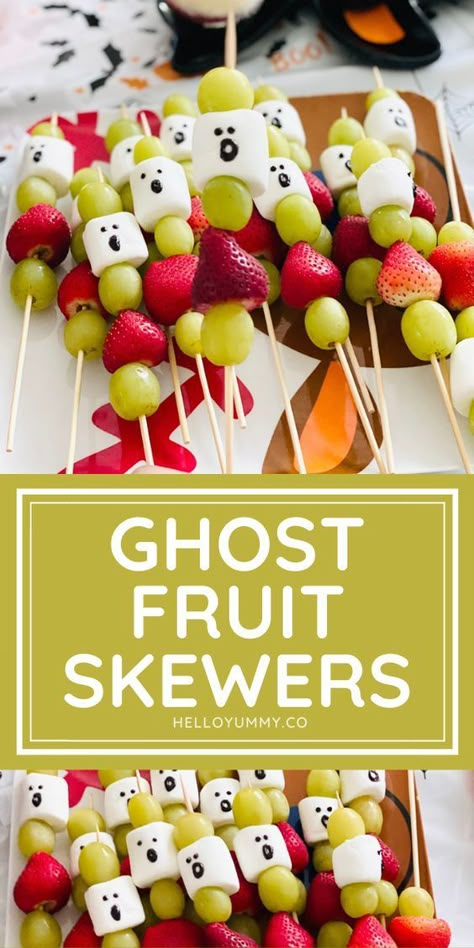 Ghost Fruit, Marshmallow Skewers, Easy Halloween Party Food, Halloween Snacks For Kids, Halloween Lunch, Kids Halloween Food, Halloween Breakfast, Halloween Food Appetizers, Dulces Halloween