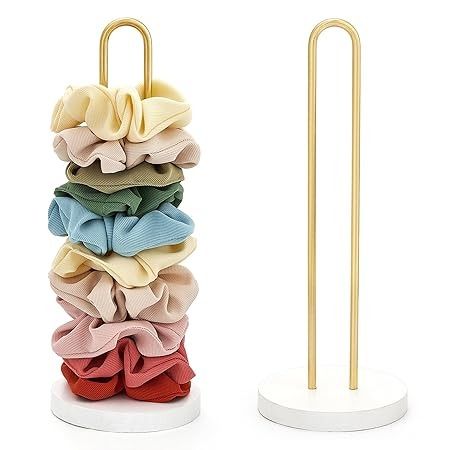 Amazon.com: Mkono 2PCS Scrunchies Holder Stand Hair Accessories Organizer Gold White Metal Scrunchies Tower Hold 25-35 Scrunchies Modern Vertical Hair Tie Organizer Jewelry Scrunchy Holder for Girls : Home & Kitchen Organizer For Hair Accessories, Hair Care Accessories, Scrunchies Display Ideas, Hair Organizers, Porta Scrunchies, Scrunchy Holder, Scrunchie Storage, Scrunchie Organizer, Hair Accessory Organizer